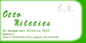 otto miletics business card