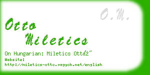 otto miletics business card